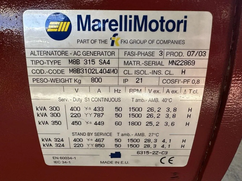 Marelli M8B 315 SA4 Alternator 300 kVA generatordeel SAE 1 / 14 - Set generatora: slika 3 Marelli M8B 315 SA4 Alternator 300 kVA generatordeel SAE 1 / 14 - Set generatora: slika 3