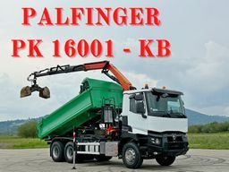 Renault C 430 *KIPPER 5,10 m + PK 16001 - K B* 6x4 - Istovarivač, Kamion sa dizalicom: slika 1 Renault C 430 *KIPPER 5,10 m + PK 16001 - K B* 6x4 - Istovarivač, Kamion sa dizalicom: slika 1