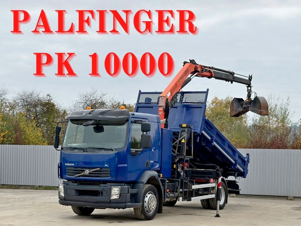 Volvo FL280 KIPPER 4,35m * PALFINGER PK 10000 + FUNK - Istovarivač, Kamion sa dizalicom: slika 1 Volvo FL280 KIPPER 4,35m * PALFINGER PK 10000 + FUNK - Istovarivač, Kamion sa dizalicom: slika 1