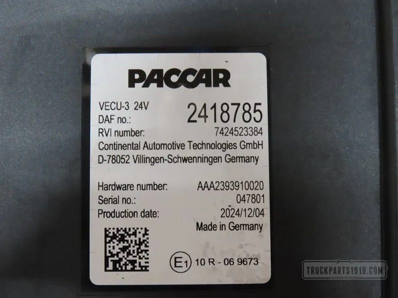 DAF 2418785 VECU Regeleenheid - Upravljačka jedinica za Kamion: slika 2 DAF 2418785 VECU Regeleenheid - Upravljačka jedinica za Kamion: slika 2