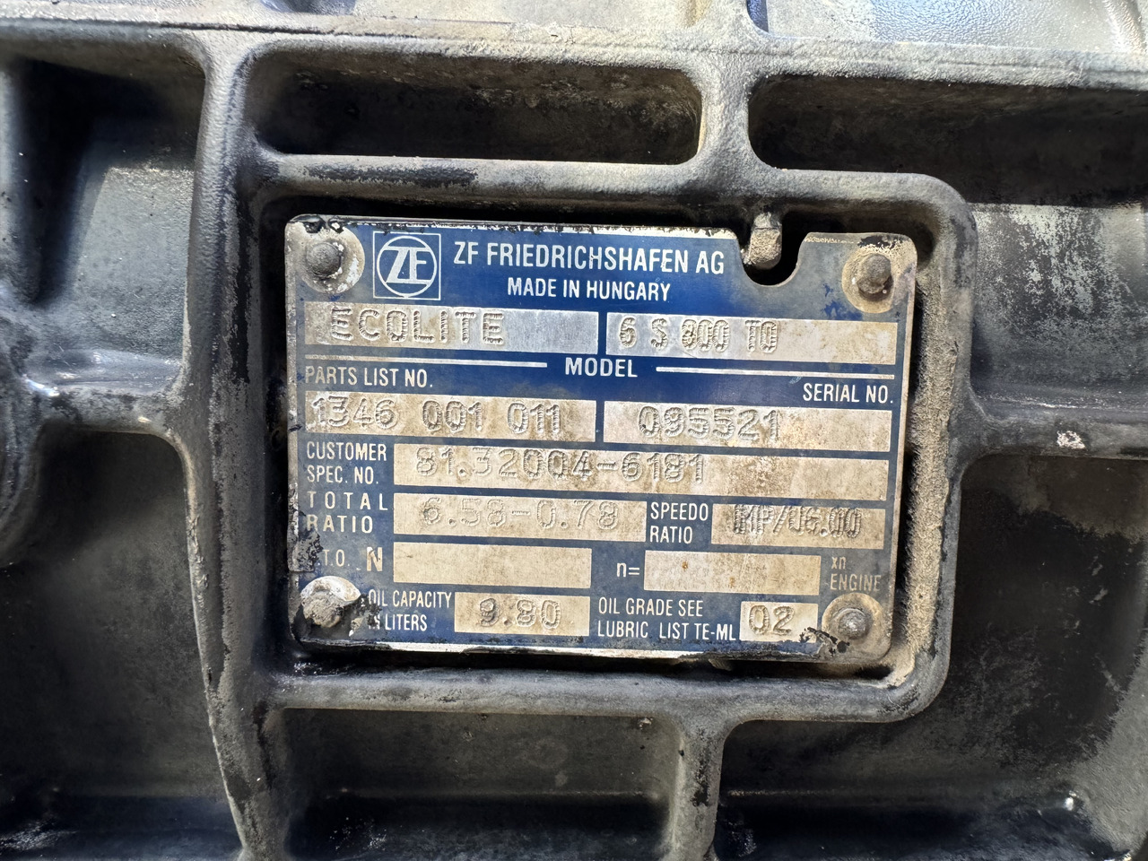 GEARBOX MAN TGL ZF 6S800 - Menjač i delovi: slika 3 GEARBOX MAN TGL ZF 6S800 - Menjač i delovi: slika 3