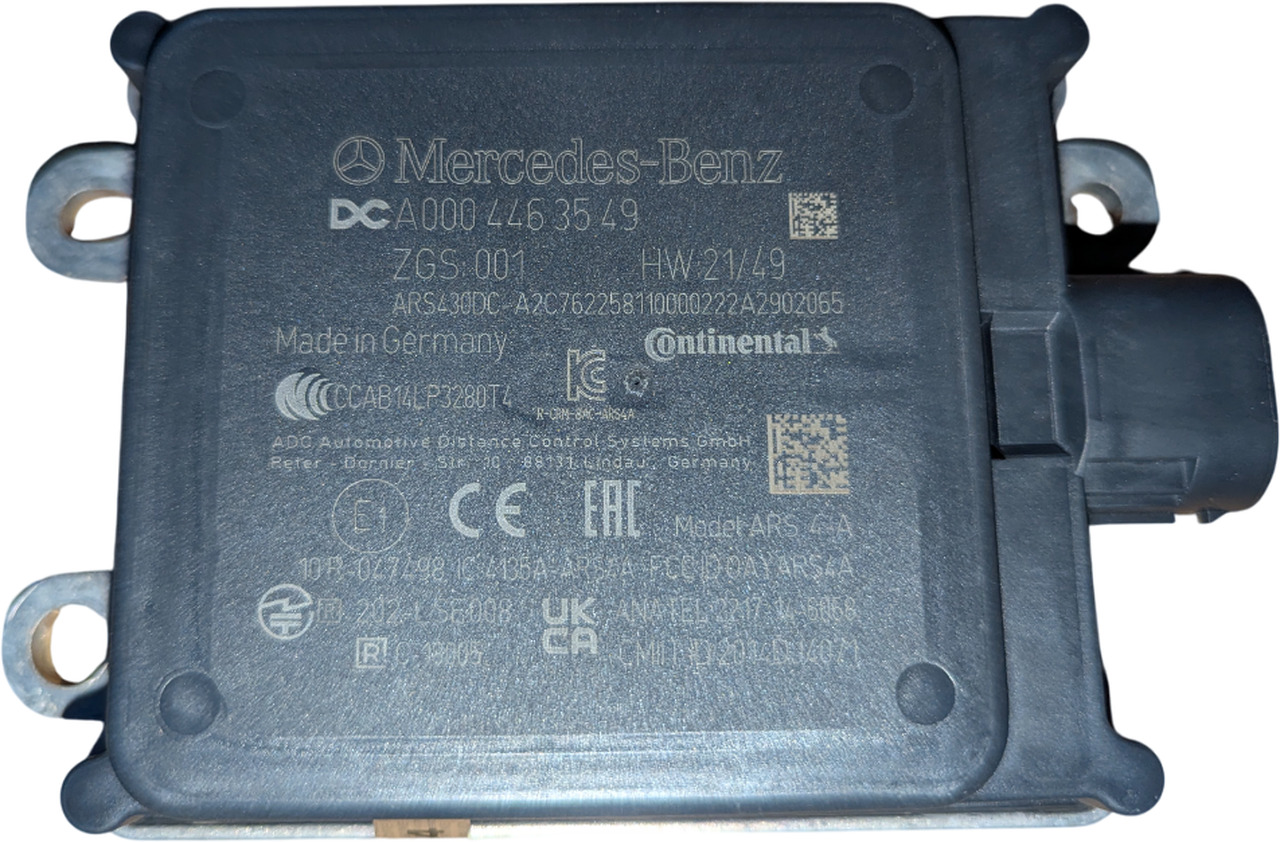 MERCEDES-BENZ OEM AFSTANDS RADAR SENSOR VOOR MP4-MP5 0004463549 - Senzor za Kamion: slika 1 MERCEDES-BENZ OEM AFSTANDS RADAR SENSOR VOOR MP4-MP5 0004463549 - Senzor za Kamion: slika 1