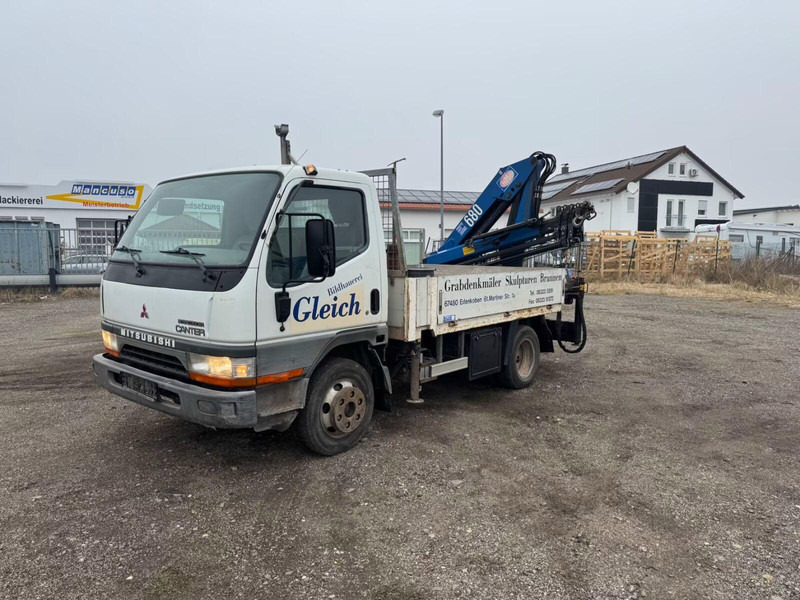 Mitsubishi Canter FE649 - Flatbed truck + crane - Kamion sa tovarnim sandukom, Kamion sa dizalicom: slika 1 Mitsubishi Canter FE649 - Flatbed truck + crane - Kamion sa tovarnim sandukom, Kamion sa dizalicom: slika 1