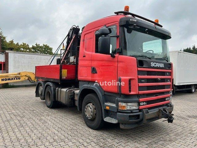 Scania 124 L 470 - Flatbed + crane - Kamion sa tovarnim sandukom, Kamion sa dizalicom: slika 2 Scania 124 L 470 - Flatbed + crane - Kamion sa tovarnim sandukom, Kamion sa dizalicom: slika 2