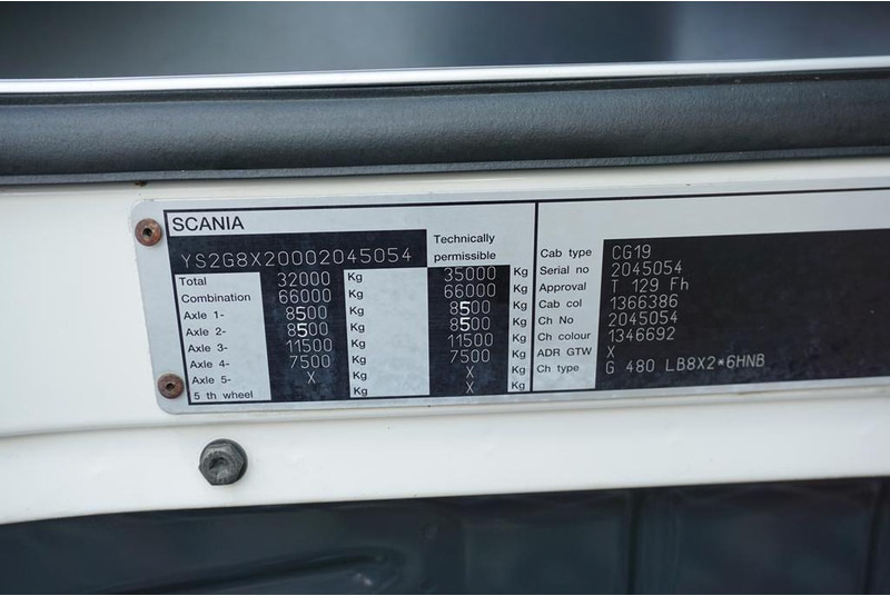 Kamion sa tovarnim sandukom, Kamion sa dizalicom Scania G 480 / 8 X 2 / SKRZYNIOWY + HDS / HMF THOR - O K6 + JIB FJ 2000: slika 11