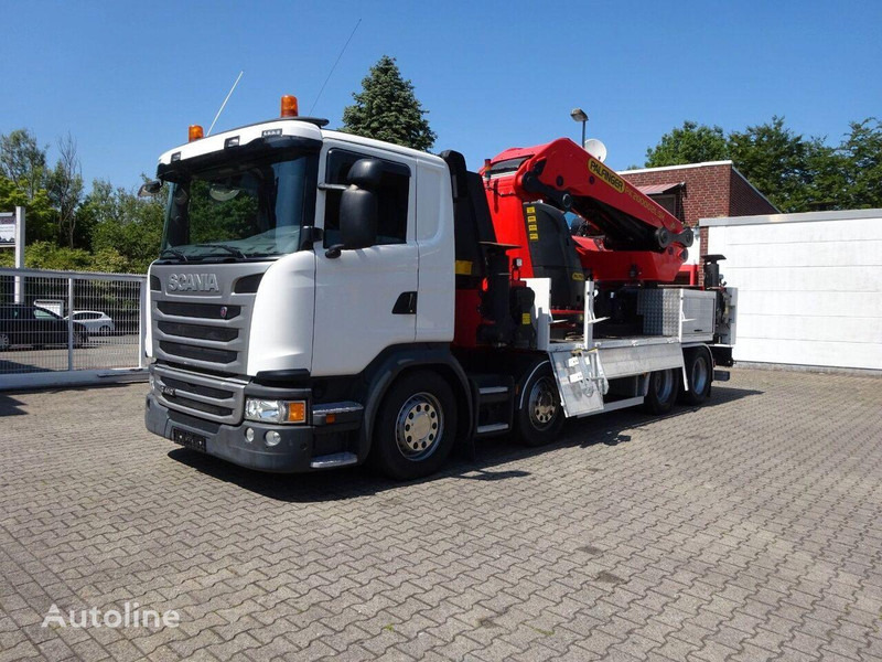 Scania G410 - Flatbed+crane - Kamion sa tovarnim sandukom, Kamion sa dizalicom: slika 1 Scania G410 - Flatbed+crane - Kamion sa tovarnim sandukom, Kamion sa dizalicom: slika 1