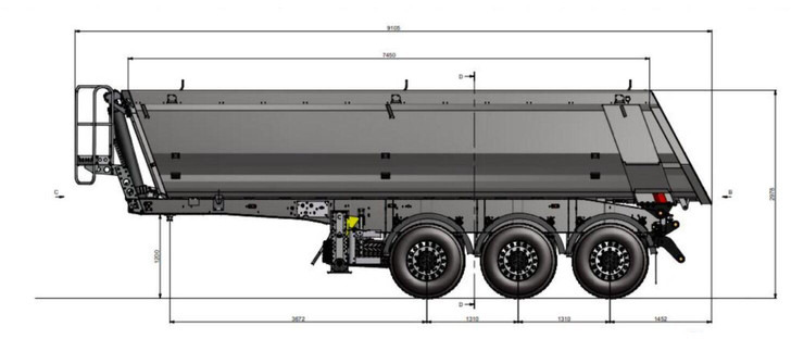 Zaslaw WYWROTKA 26 m3 / FABRYCZNIE NOWA / STALOWA / RYNNA WANNA HP / 20 - Poluprikolica istovarivača: slika 2 Zaslaw WYWROTKA 26 m3 / FABRYCZNIE NOWA / STALOWA / RYNNA WANNA HP / 20 - Poluprikolica istovarivača: slika 2