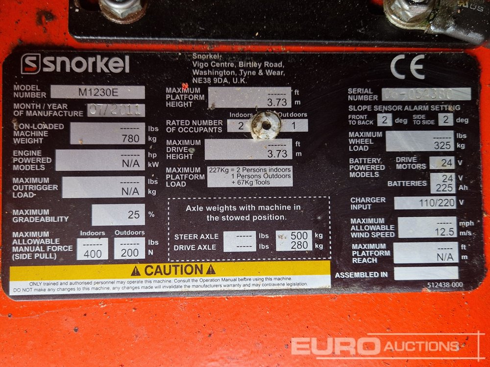 Jarbolna penjajuća platforma 2011 Snorkel M1230E: slika 21