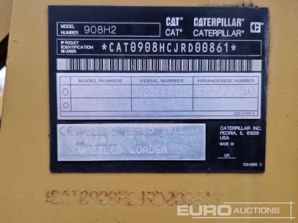 2013 CAT 908H2 - Utovarivač točkaš: slika 2 2013 CAT 908H2 - Utovarivač točkaš: slika 2