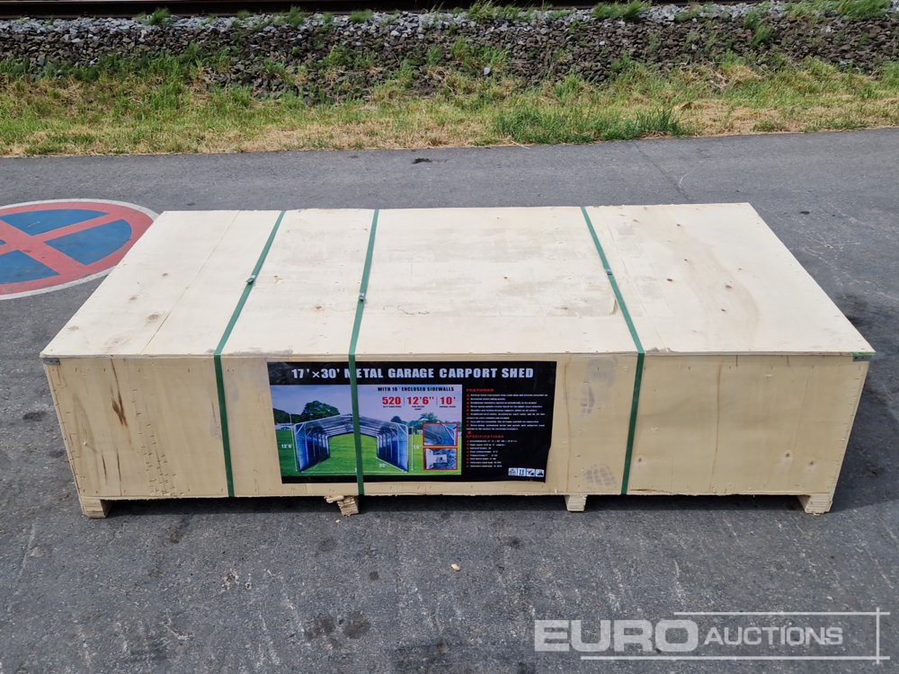 Unused 2025 17'x30' Metal Garage Carport Shed in 2.1x1x0.6m Transport Box - Građevinski kontejner: slika 1 Unused 2025 17'x30' Metal Garage Carport Shed in 2.1x1x0.6m Transport Box - Građevinski kontejner: slika 1