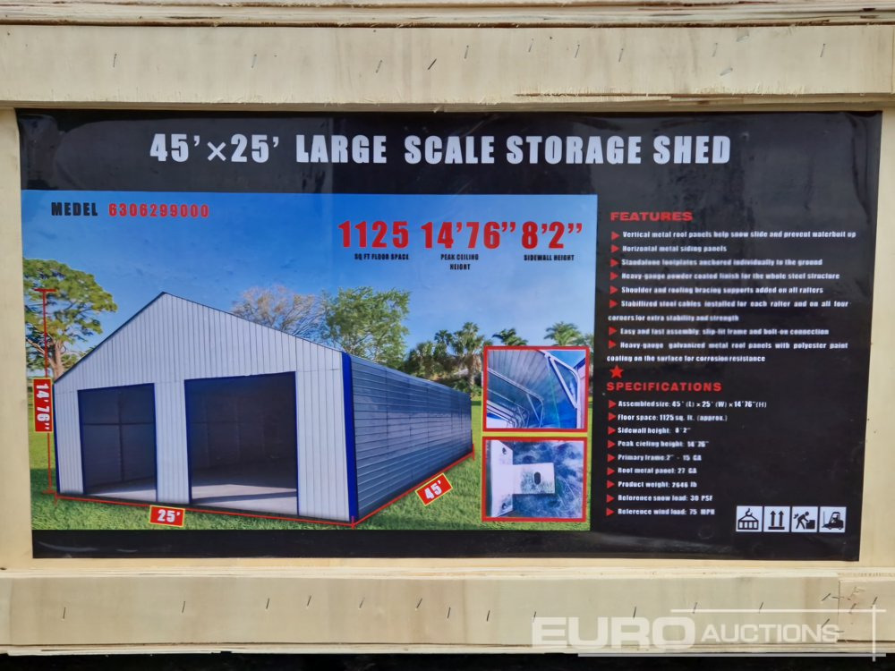 Unused 2025 45’x25’x14’76" Large Scale Storage Shed - Građevinski kontejner: slika 2 Unused 2025 45’x25’x14’76" Large Scale Storage Shed - Građevinski kontejner: slika 2