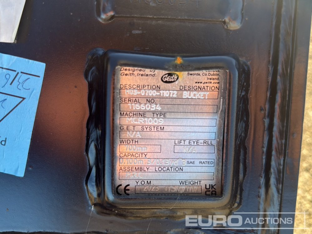 Geith Digging Bucket H03-0450-11071 to suit MCR1009 (S/Ns 1166011, 1166012) (2 of), Bucket H03-0450-11072 to Suit MCR1009 (S/N 1166034) - Kašika: slika 5 Geith Digging Bucket H03-0450-11071 to suit MCR1009 (S/Ns 1166011, 1166012) (2 of), Bucket H03-0450-11072 to Suit MCR1009 (S/N 1166034) - Kašika: slika 5