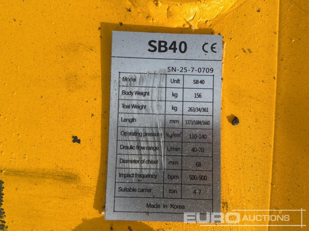 Unused Soosan SB40 - Hidraulični čekić: slika 5 Unused Soosan SB40 - Hidraulični čekić: slika 5