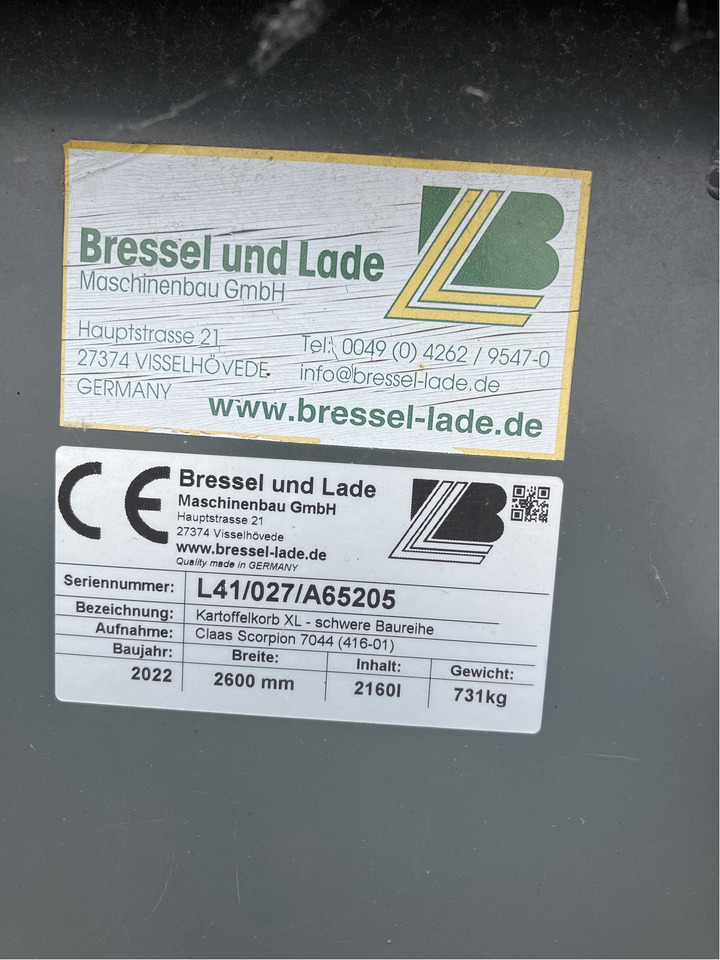 Bressel und Lade Kartoffelkorb XL - Prednji utovarivač za traktor: slika 2 Bressel und Lade Kartoffelkorb XL - Prednji utovarivač za traktor: slika 2