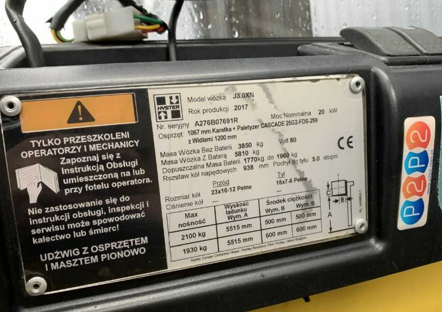 Hyster J3.0XN - Električni viljuškar: slika 4 Hyster J3.0XN - Električni viljuškar: slika 4
