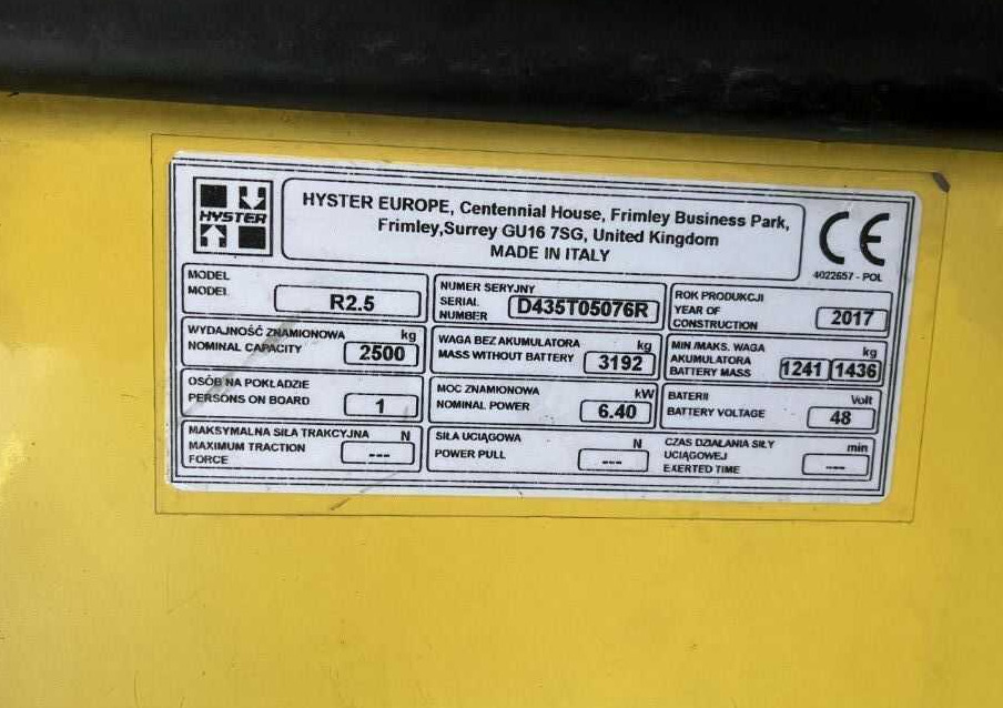 Hyster R2.5 - Regalni viljuškar: slika 4 Hyster R2.5 - Regalni viljuškar: slika 4