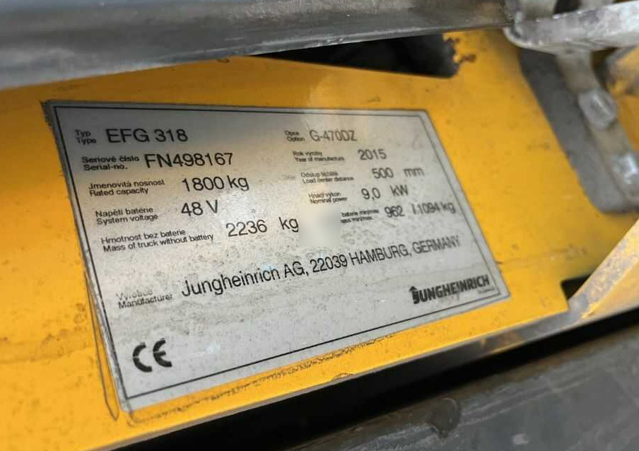 Jungheinrich EFG318 - Električni viljuškar: slika 4 Jungheinrich EFG318 - Električni viljuškar: slika 4
