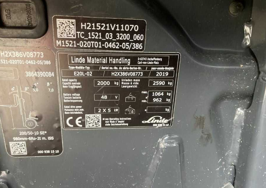 Linde E20L-02 - Električni viljuškar: slika 4 Linde E20L-02 - Električni viljuškar: slika 4