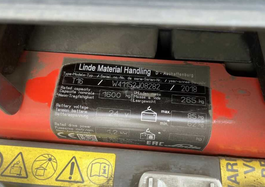 Linde T16 - Kolica za palete: slika 5 Linde T16 - Kolica za palete: slika 5
