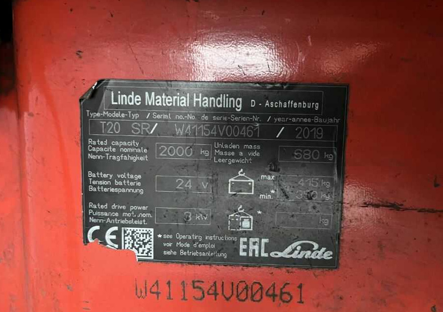 Linde T20SR - Kolica za palete: slika 4 Linde T20SR - Kolica za palete: slika 4