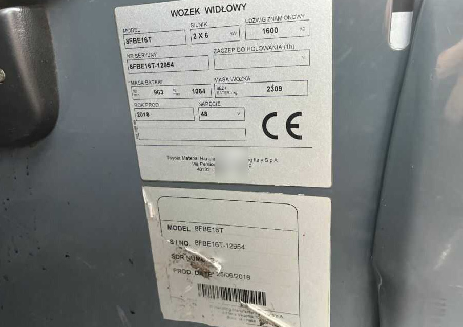 Toyota 8FBE16T - Električni viljuškar: slika 4 Toyota 8FBE16T - Električni viljuškar: slika 4