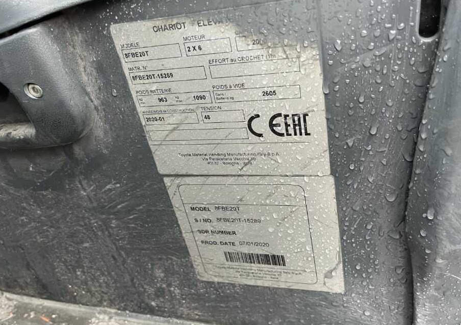 Toyota 8FBE20T - Električni viljuškar: slika 5 Toyota 8FBE20T - Električni viljuškar: slika 5