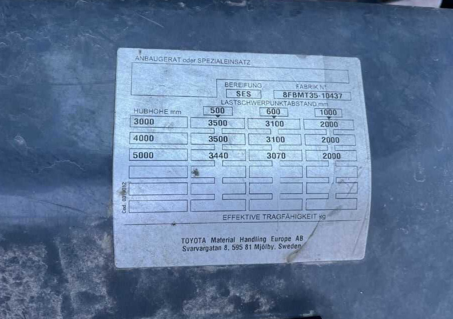 Toyota 8FBMT35 - Električni viljuškar: slika 5 Toyota 8FBMT35 - Električni viljuškar: slika 5