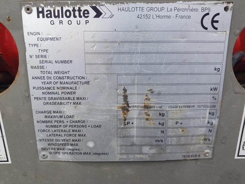 Haulotte Optium 6 - Lift u obliku makaza: slika 3 Haulotte Optium 6 - Lift u obliku makaza: slika 3