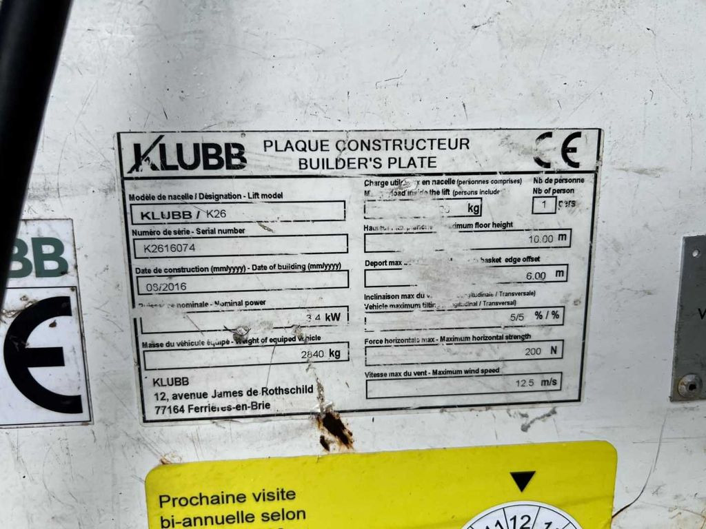 Vazdušna platforma montirana na kamion, Dostavno vozilo Renault Master 2.3 dCi / KLUBB K26, 12m Renault Master 2.3 dCi / KLUBB K26, 12m: slika 12