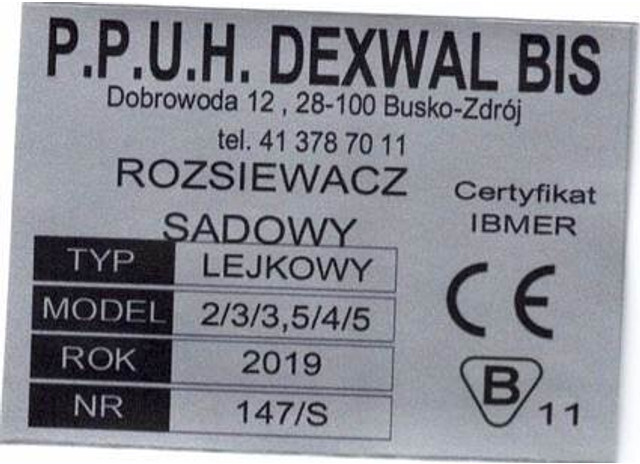 Dexwal rozsiewacz nawozów 300 l - Rasipač veštačkog đubriva: slika 4 Dexwal rozsiewacz nawozów 300 l - Rasipač veštačkog đubriva: slika 4