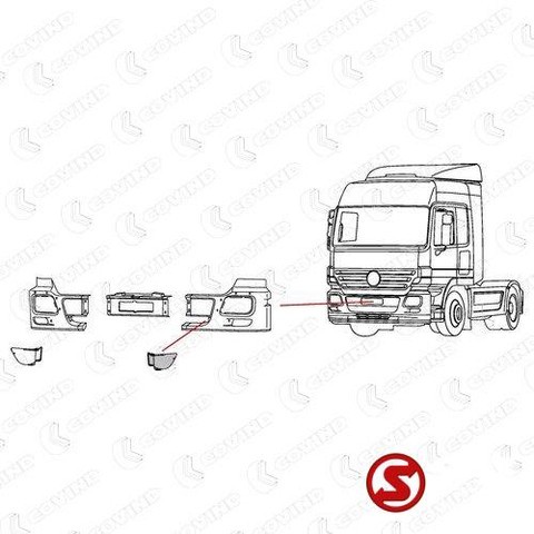 Mercedes-Benz Bumper plastic actros mp2 links - Kabina i enterijer za Kamion: slika 2 Mercedes-Benz Bumper plastic actros mp2 links - Kabina i enterijer za Kamion: slika 2