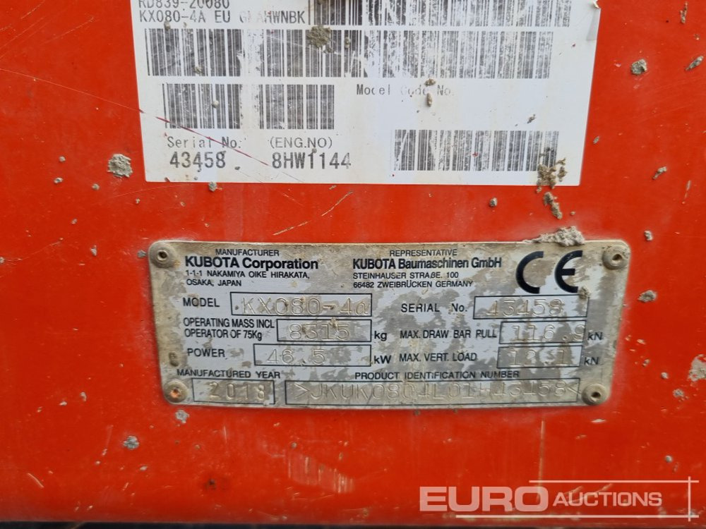 Mini bager 2018 Kubota KX080-4A: slika 47