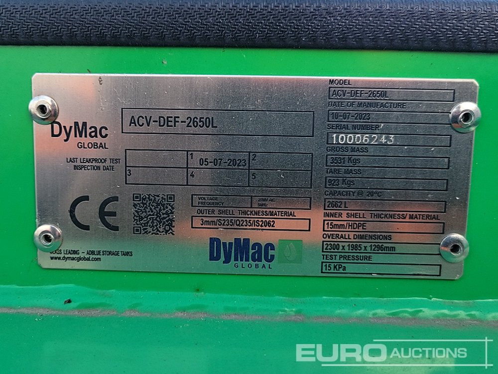 Rezervoar za skladištenje 2023 DYMAC ACV-DEF-2650L: slika 14 Rezervoar za skladištenje 2023 DYMAC ACV-DEF-2650L: slika 14