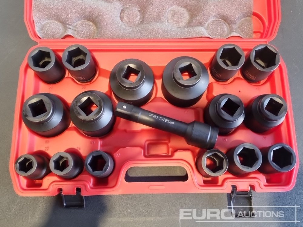Boss 1" 17pc Pneumatic Socket Set, 8" Extension Rod - Гаражна опрема: slika 5 Boss 1" 17pc Pneumatic Socket Set, 8" Extension Rod - Гаражна опрема: slika 5