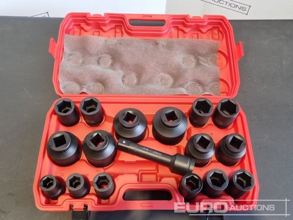 Boss 1" 17pc Pneumatic Socket Set, 8" Extension Rod - Гаражна опрема: slika 4 Boss 1" 17pc Pneumatic Socket Set, 8" Extension Rod - Гаражна опрема: slika 4