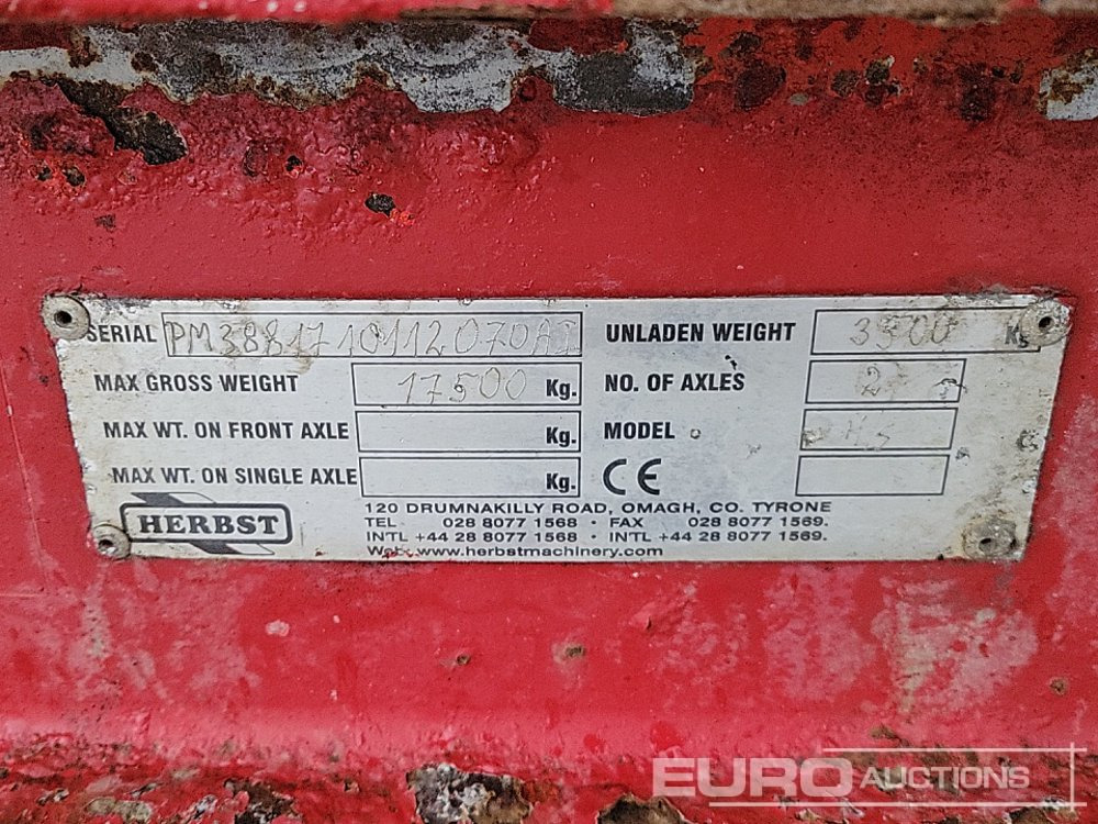 Prikolica za poljoprivredu Herbst 14ton Twin Axle Sprung Draw Bar Tipping Trailer, Hydraulic Tail Gate: slika 17