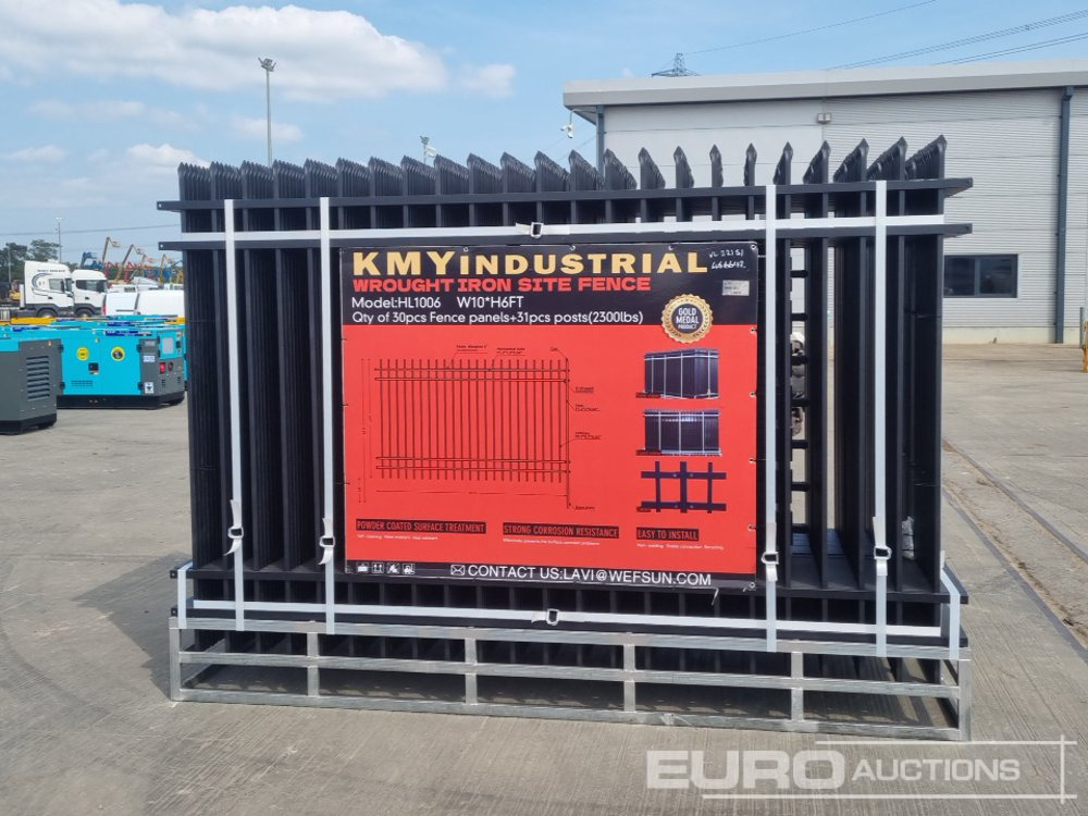 Građevinska oprema Unused 2025 KMY INDUSTRIAL Fencing,  (30 of), Fence Panels, (31 of), Posts (W10*H6"): slika 8