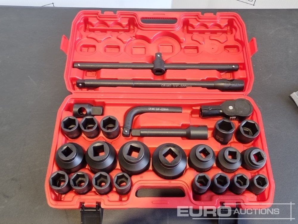 Unused Boss 3/4" 26pc Heavy Duty Pneumatic Socket Set, 4" Connecting Rod, 8" Connecting Rod Quick Ratchet Wrench, 20" Sliding Road, L Handle Sliding Head Extension Bar - Građevinska oprema: slika 4 Unused Boss 3/4" 26pc Heavy Duty Pneumatic Socket Set, 4" Connecting Rod, 8" Connecting Rod Quick Ratchet Wrench, 20" Sliding Road, L Handle Sliding Head Extension Bar - Građevinska oprema: slika 4