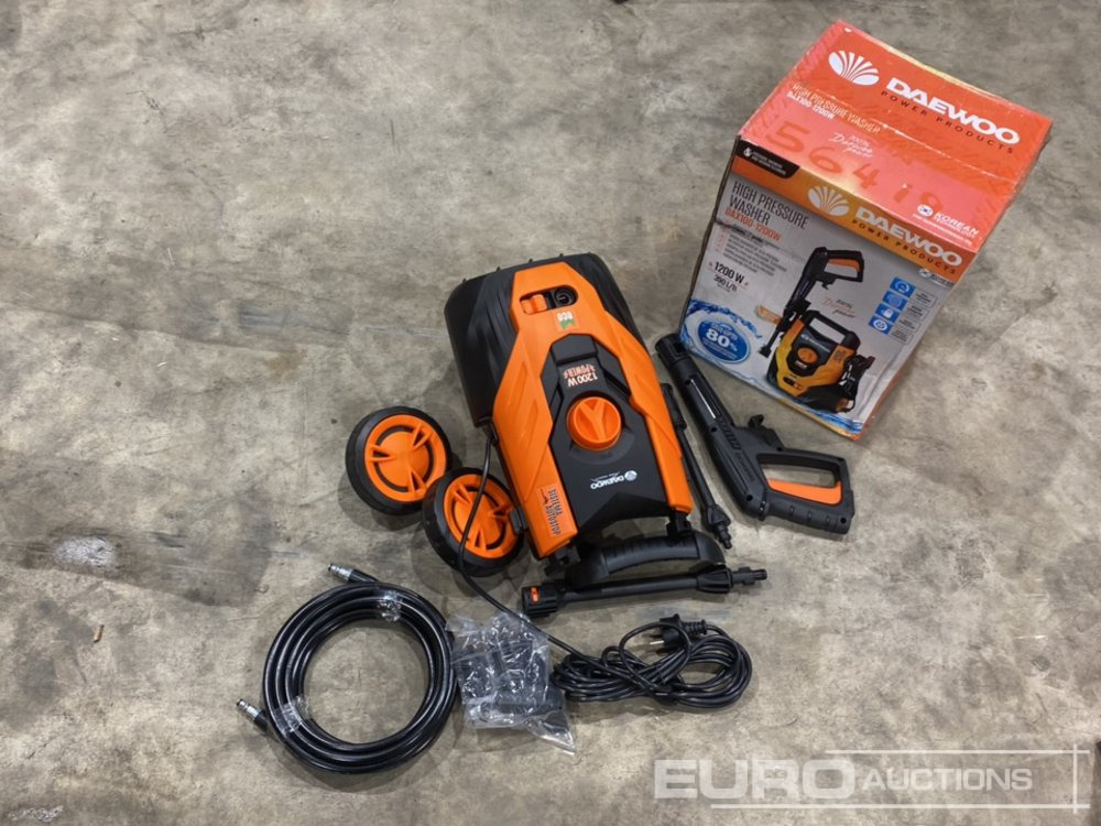 Unused Daewoo DAX100-1200W 230 Volt Pressure Washer (2 of) - Perač pod pritiskom: slika 1 Unused Daewoo DAX100-1200W 230 Volt Pressure Washer (2 of) - Perač pod pritiskom: slika 1