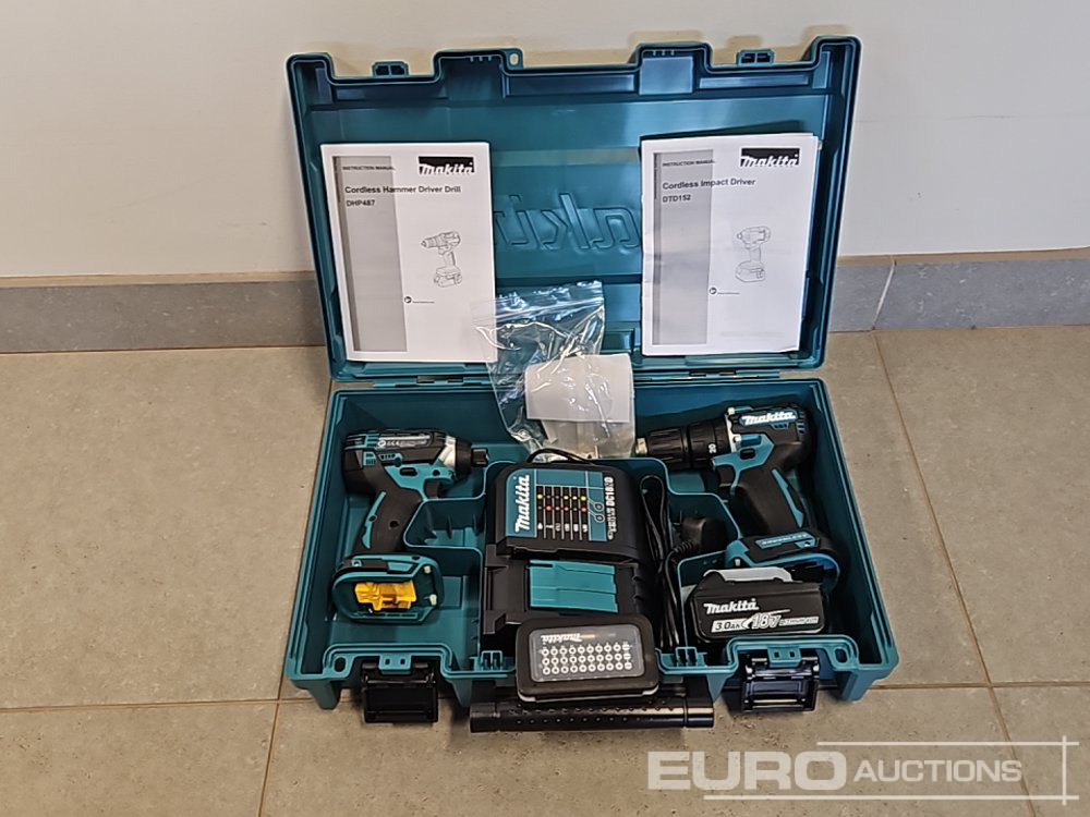 Unused Makita DHP453 18V LXT Combi Dril, Makita DTD152 18V LXT Impact Driver, Battery, Charger, Bit Set - Гаражна опрема: slika 2 Unused Makita DHP453 18V LXT Combi Dril, Makita DTD152 18V LXT Impact Driver, Battery, Charger, Bit Set - Гаражна опрема: slika 2
