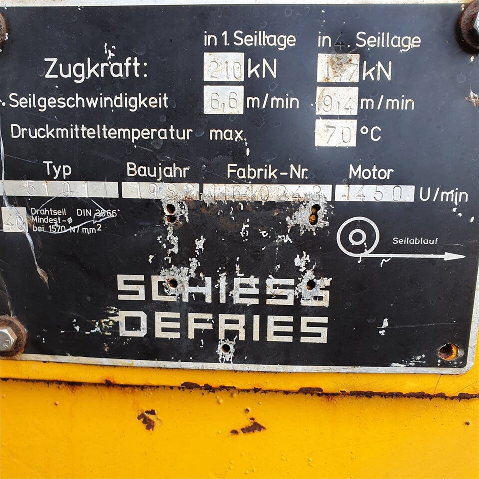 Schies Defries 5101 - Vitlo za Kran guseničar: slika 2 Schies Defries 5101 - Vitlo za Kran guseničar: slika 2