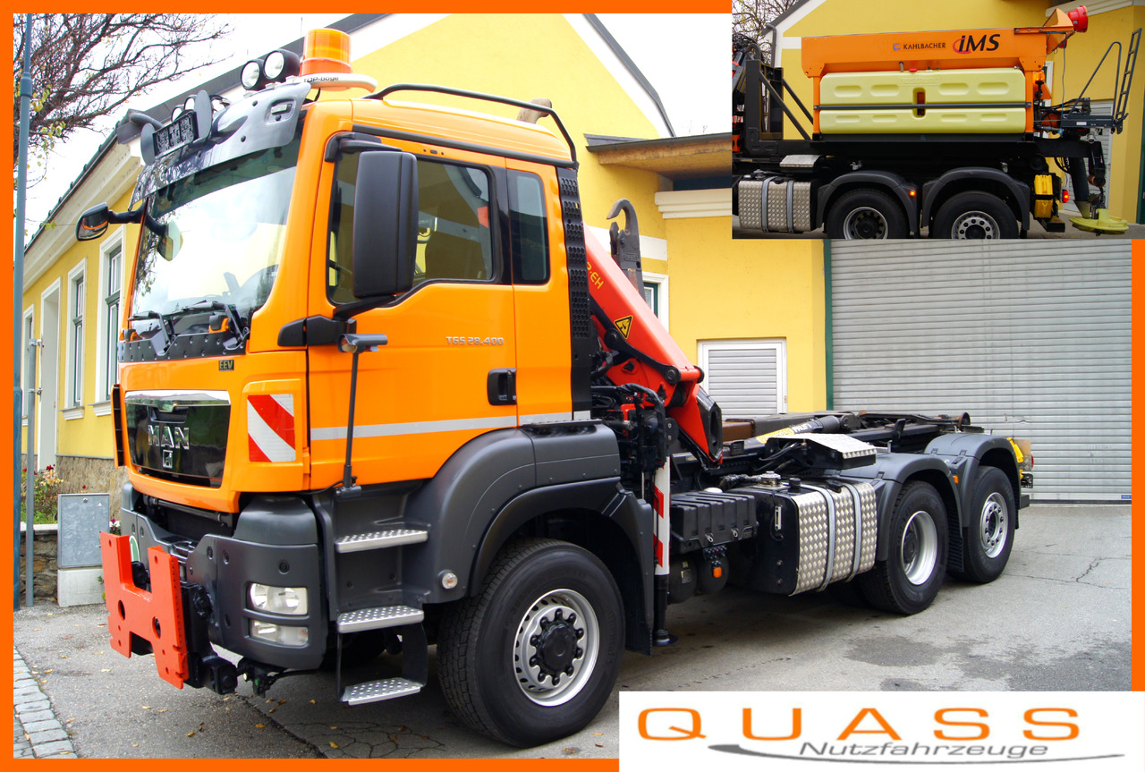 MAN TGS 28.400 BL 6x4-4/TÜV/PK12002/PALIFT/Winterdienst/Salzstreuer/Streuer/Schneepflug - Istovarivač, Kamion sa dizalicom: slika 1 MAN TGS 28.400 BL 6x4-4/TÜV/PK12002/PALIFT/Winterdienst/Salzstreuer/Streuer/Schneepflug - Istovarivač, Kamion sa dizalicom: slika 1