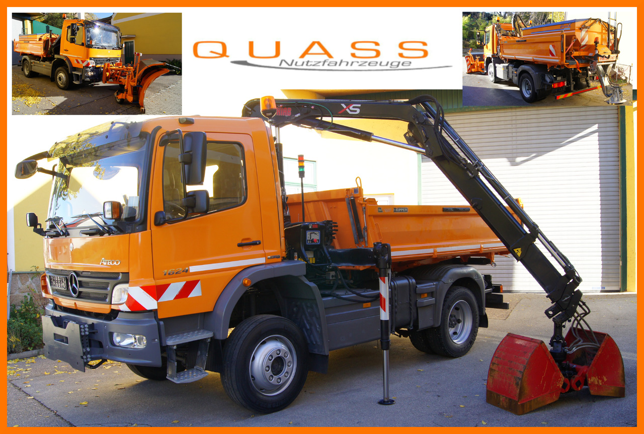 MERCEDES-BENZ ATEGO 1624 4x4/TÜV/Euro 5/HIAB/MEILLER/Winterdienst/Streuer/Schneepflug - Istovarivač, Kamion sa dizalicom: slika 1 MERCEDES-BENZ ATEGO 1624 4x4/TÜV/Euro 5/HIAB/MEILLER/Winterdienst/Streuer/Schneepflug - Istovarivač, Kamion sa dizalicom: slika 1