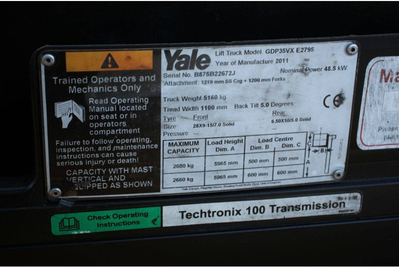 Dizel viljuškar Yale GDP35VX E2795: slika 20 Dizel viljuškar Yale GDP35VX E2795: slika 20