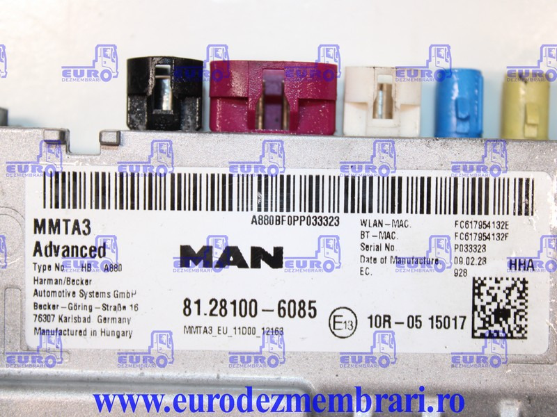 CALCULATOR UNITATE MULTIMEDIA MMTA3 MAN TGX TG3 81.28100.6085 - Upravljačka jedinica za Kamion: slika 3 CALCULATOR UNITATE MULTIMEDIA MMTA3 MAN TGX TG3 81.28100.6085 - Upravljačka jedinica za Kamion: slika 3