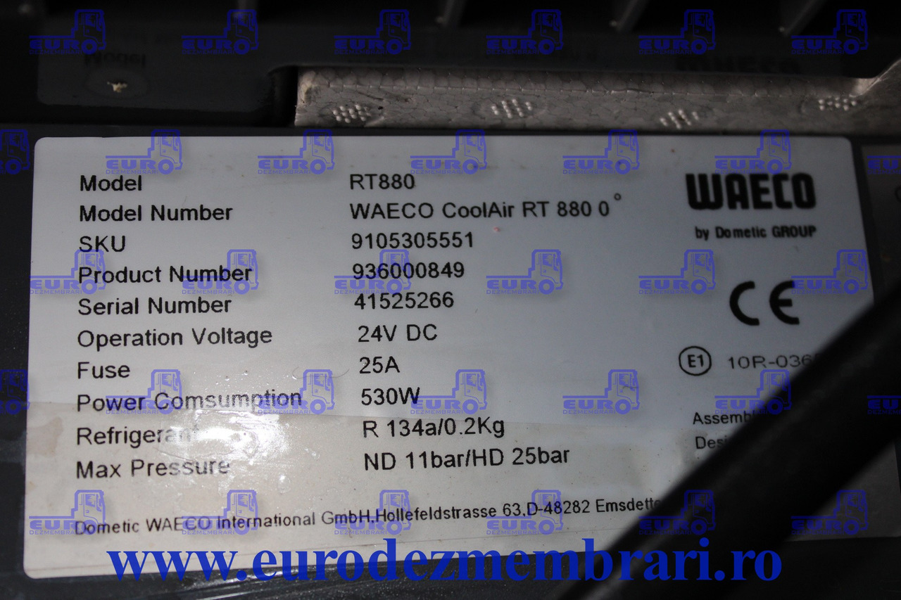 CLIMA STATIONARE WAECO RT880 9105305551, 936000849 - Deo klima uređaja za Kamion: slika 3 CLIMA STATIONARE WAECO RT880 9105305551, 936000849 - Deo klima uređaja za Kamion: slika 3