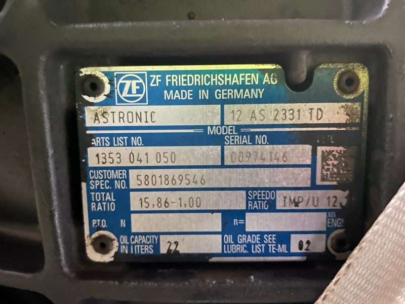 CUTIE DE VITEZE IVECO AUTOMATA CU RETARDER 12 AS 2331 TD R=15,86-1,00 5801869546 - Menjač za Kamion: slika 5 CUTIE DE VITEZE IVECO AUTOMATA CU RETARDER 12 AS 2331 TD R=15,86-1,00 5801869546 - Menjač za Kamion: slika 5