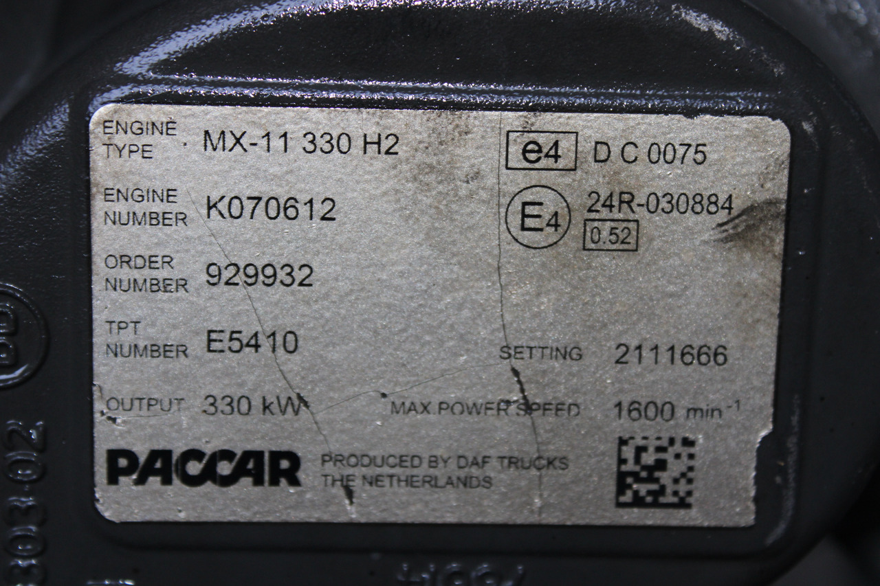 MOTOR DAF MX-11 330 H2 450CP EURO 6 2111666 - Motor za Kamion: slika 5 MOTOR DAF MX-11 330 H2 450CP EURO 6 2111666 - Motor za Kamion: slika 5