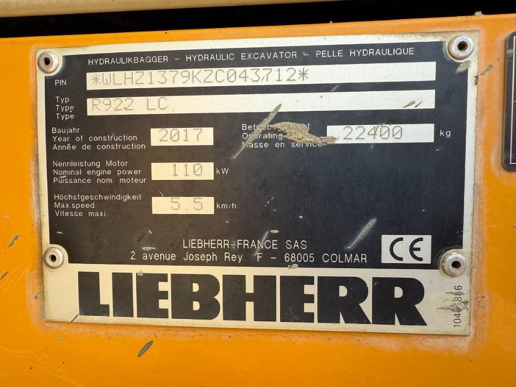 Liebherr R 922 LC - Bager guseničar: slika 2 Liebherr R 922 LC - Bager guseničar: slika 2