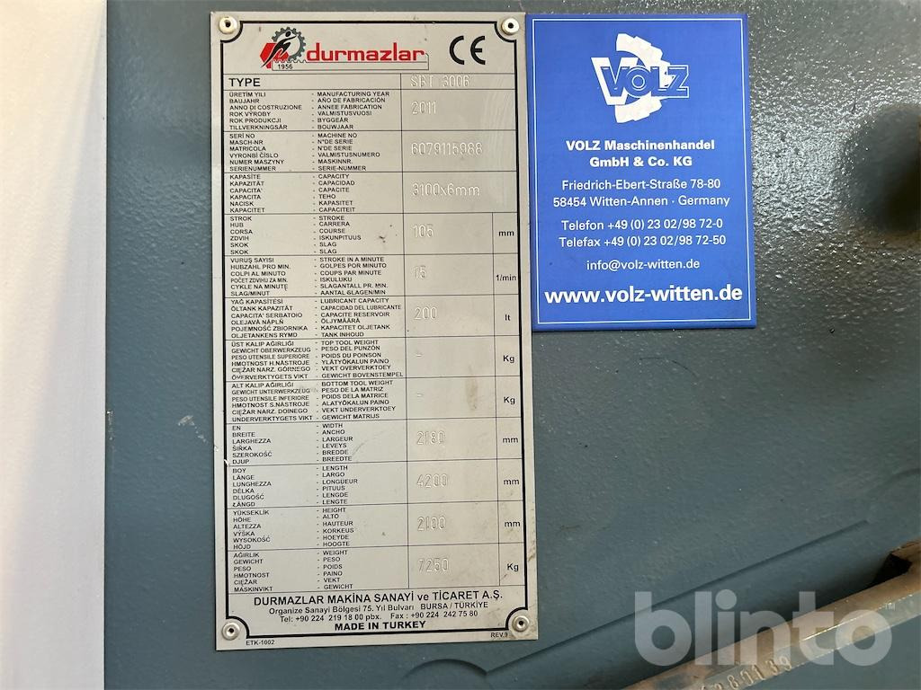 Durmazlar SBT 3006 (2011) - Mašina za obradu metala: slika 5 Durmazlar SBT 3006 (2011) - Mašina za obradu metala: slika 5